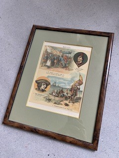 Obrázek Kolumbus objevuje Ameriku, zasklený pasparta