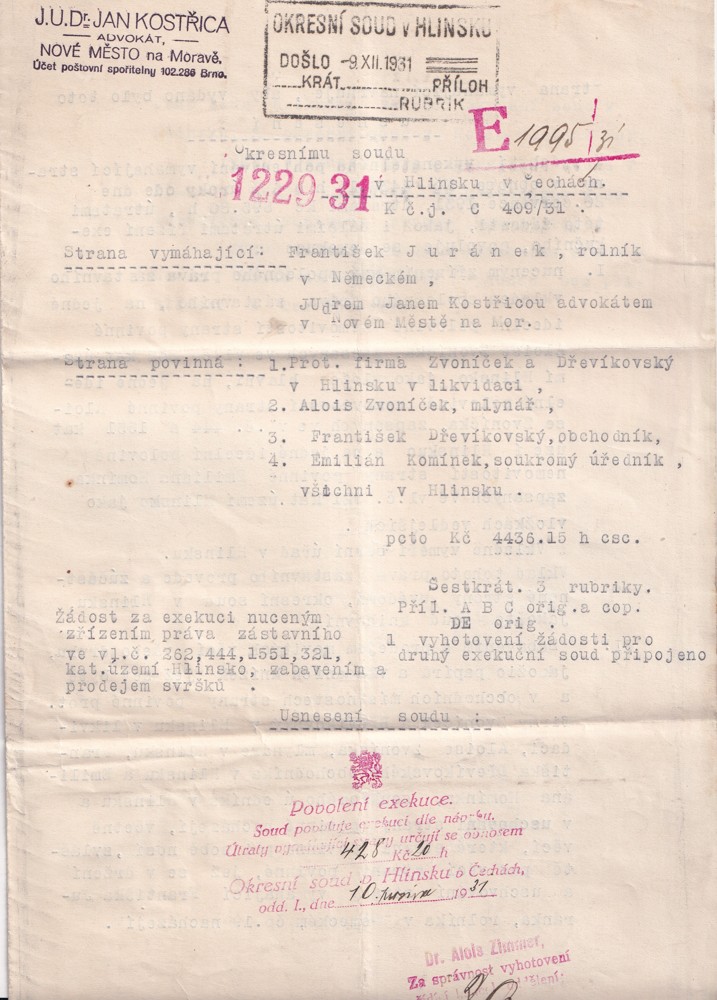 Soubor dokumentů Společnost pro průmysl kožešnický 30.léta, Hlinsko - Obrázek 8