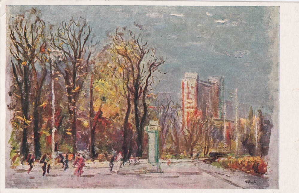 Pohlednice barevná, Vlad.Hroch Zlín Od Dřevnice, 1943