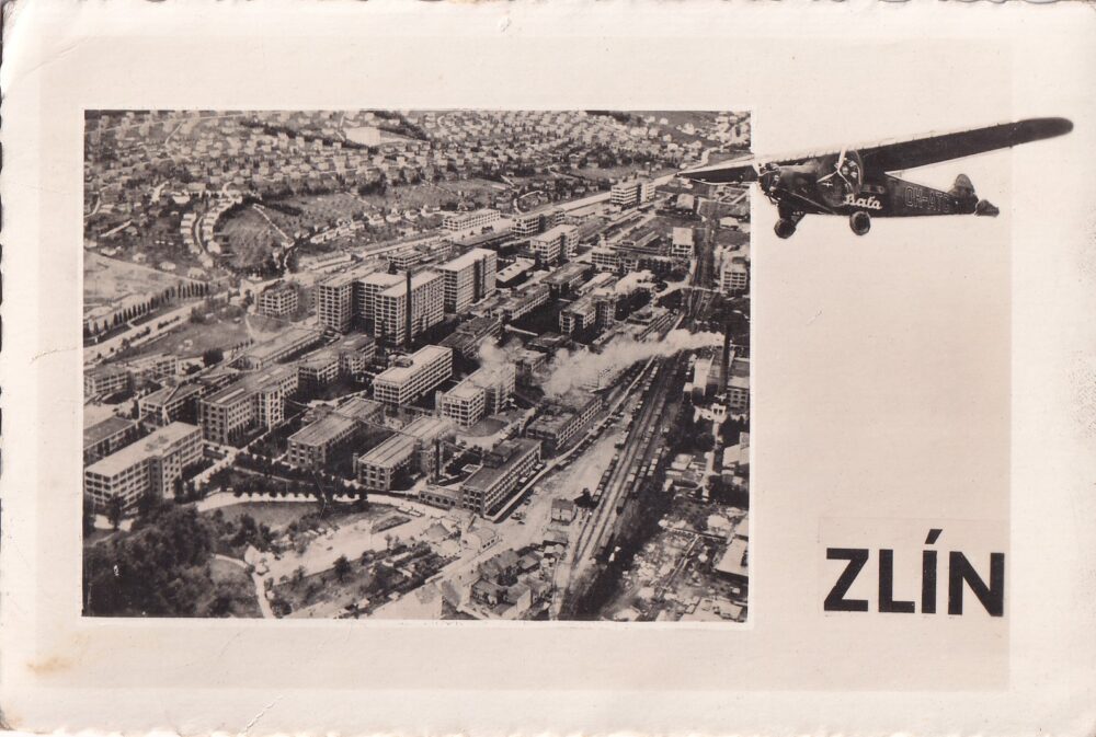 Pohlednice Zlín – Pohled z letadla, r.1937