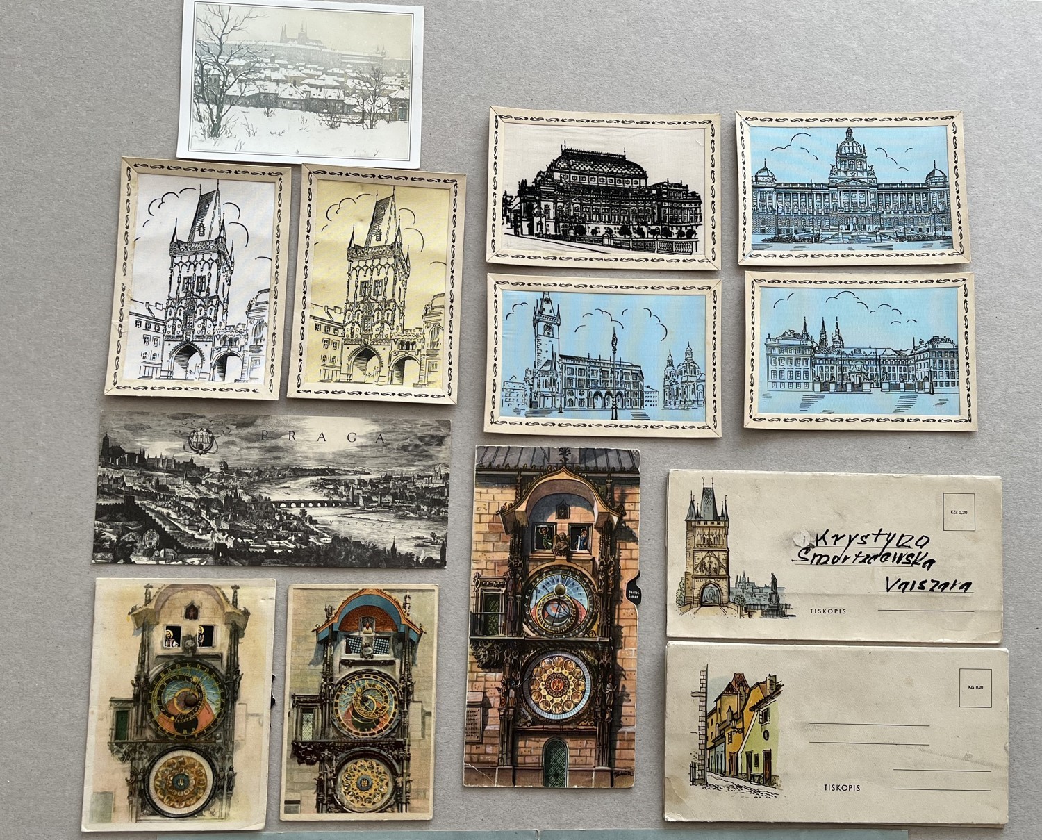 Pohlednice Prahy, rozkládací - Kubašta, pohybové Orloj 60 ks