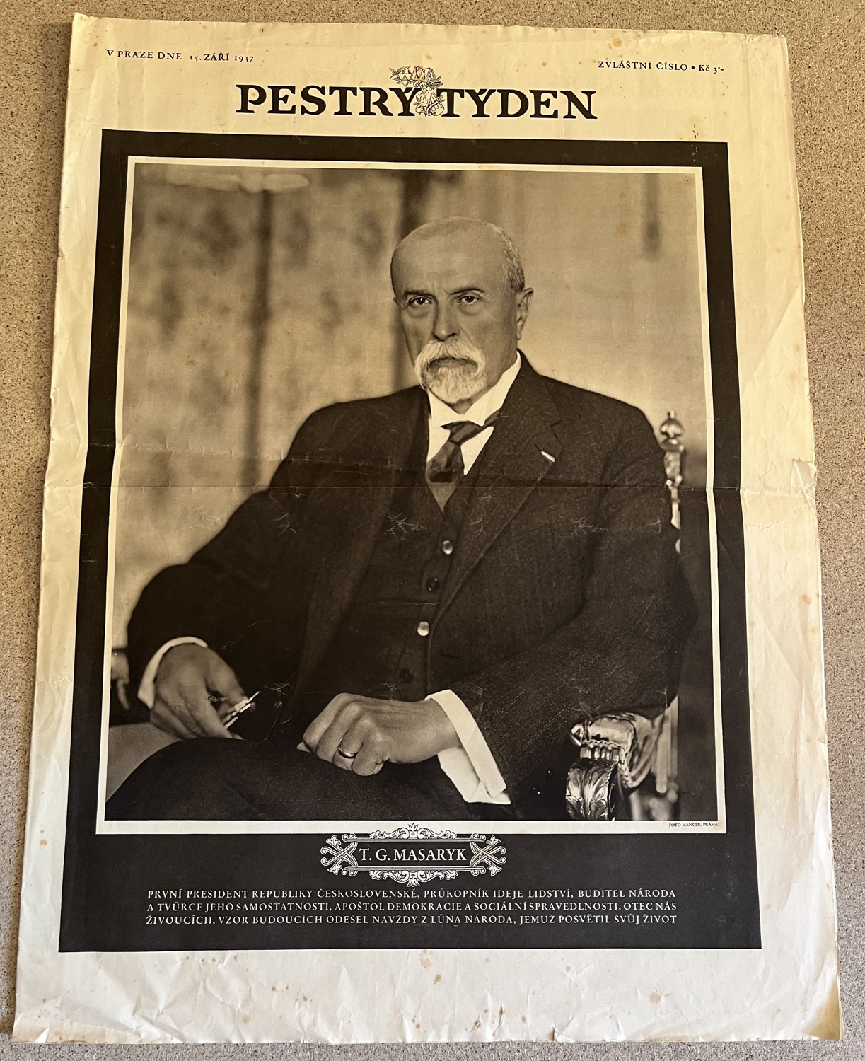 Noviny Tomáš Garrigue Masaryk - o životě, poslední cesta 22 ks - Obrázek 3