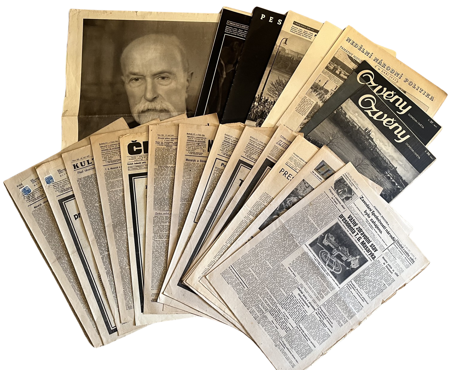 Noviny Tomáš Garrigue Masaryk - o životě, poslední cesta 22 ks