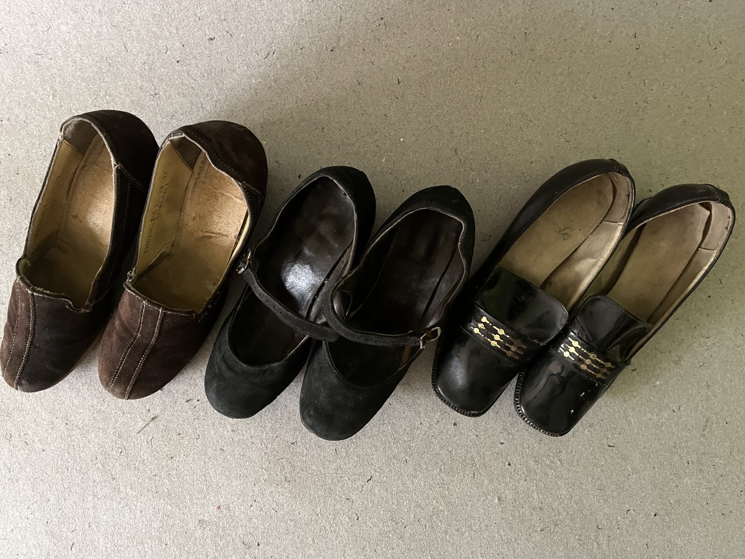 Boty na podpatku, klínku z dob socialismu 3 páry, 50-80.léta