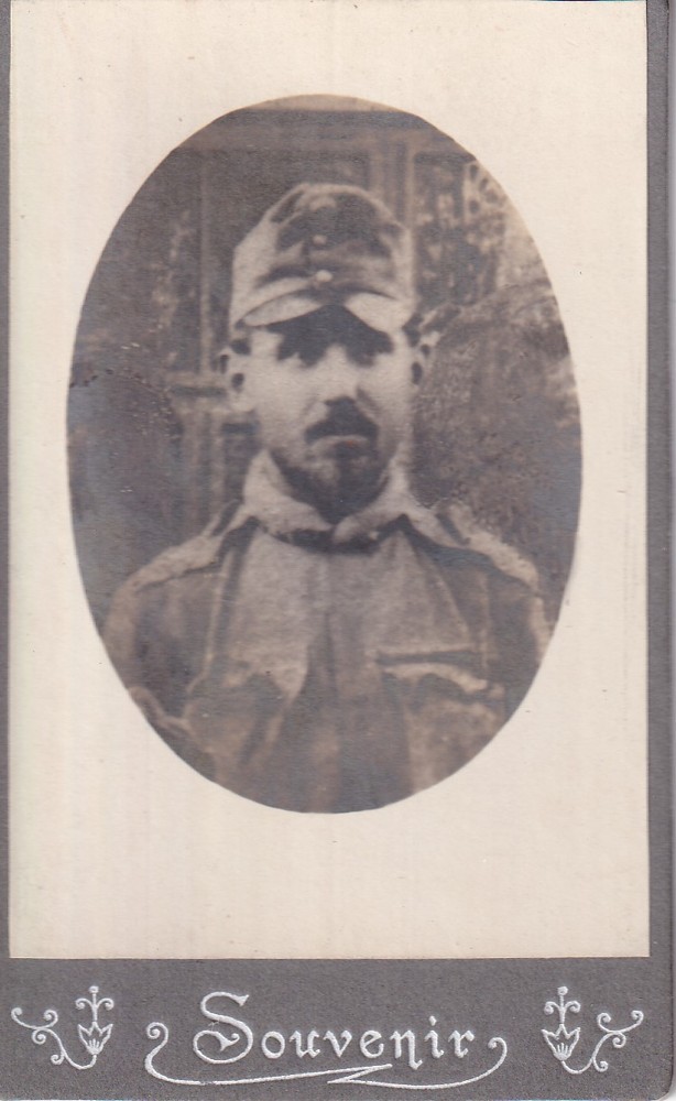 Vizitka Vojsko - portrét Rakousko-Uhersko, čepice