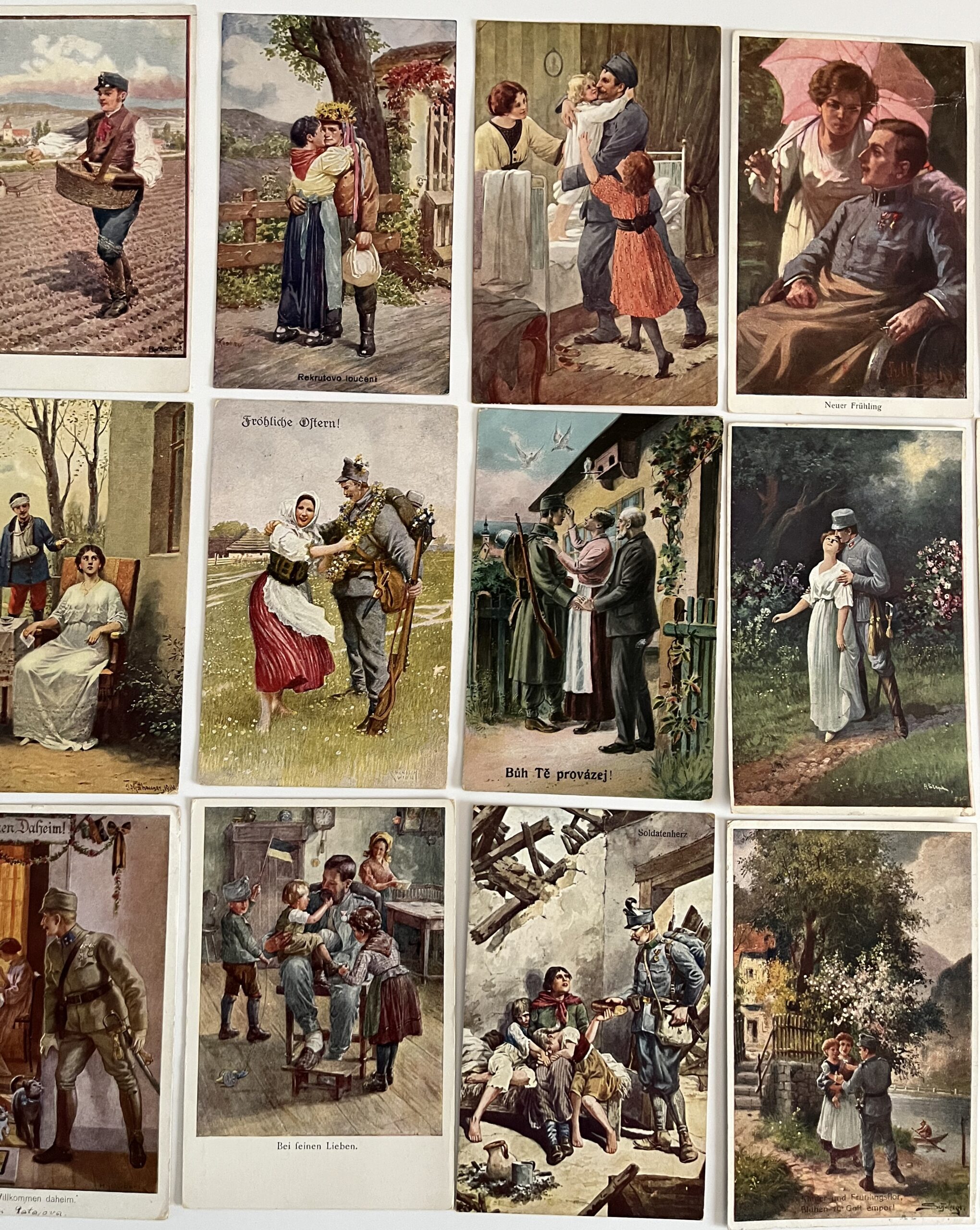 Vojenské pohlednice RU z fronty,s rodinou,venkov, WWI...42 ks - Obrázek 12