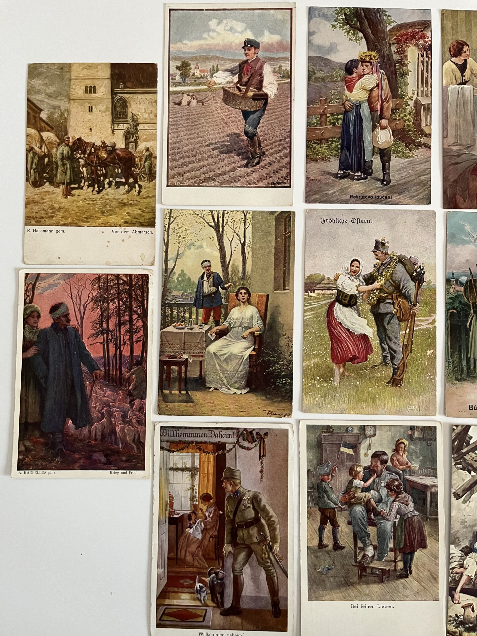 Vojenské pohlednice RU z fronty,s rodinou,venkov, WWI...42 ks - Obrázek 13