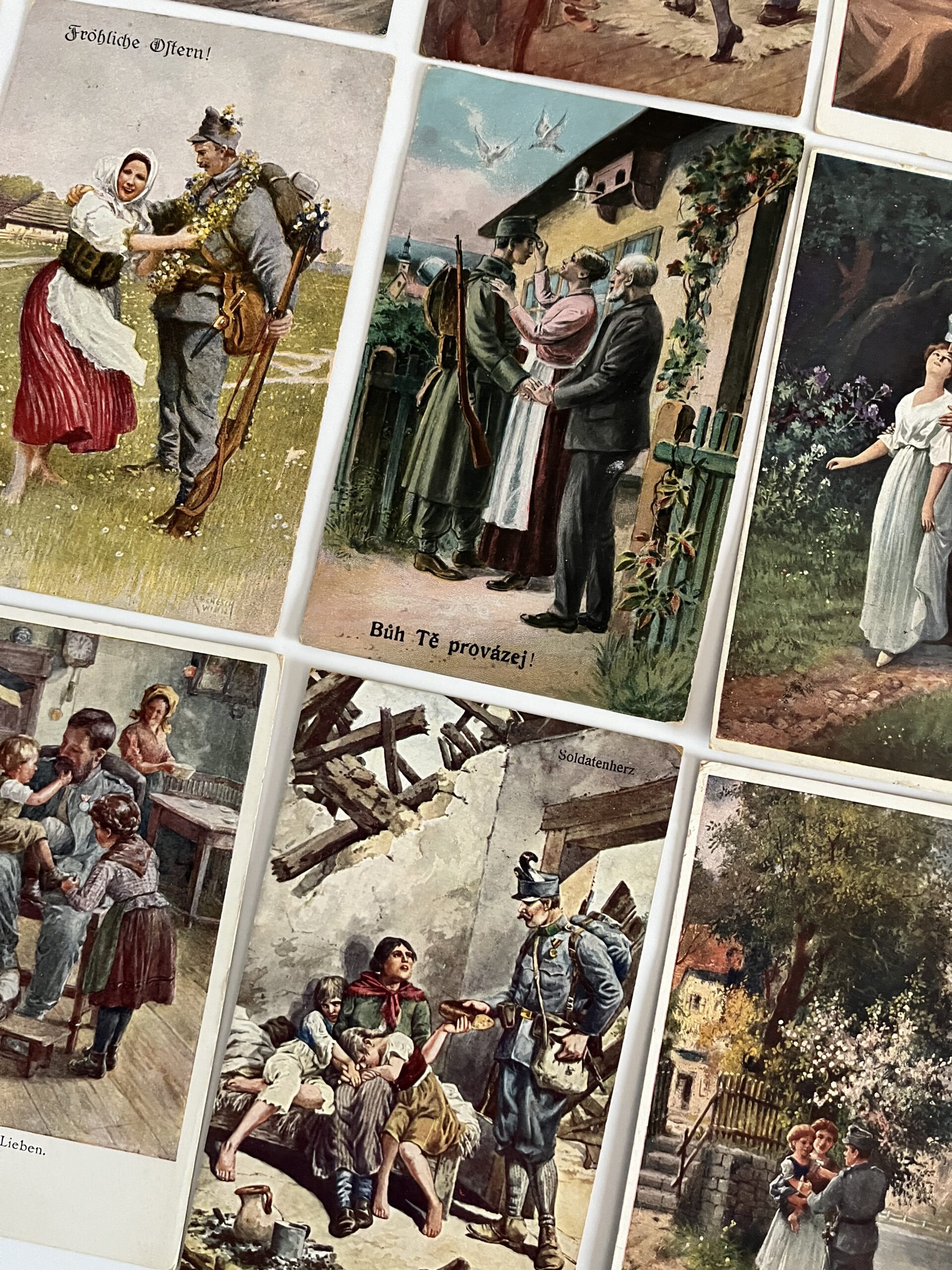 Vojenské pohlednice RU z fronty,s rodinou,venkov, WWI...42 ks - Obrázek 14