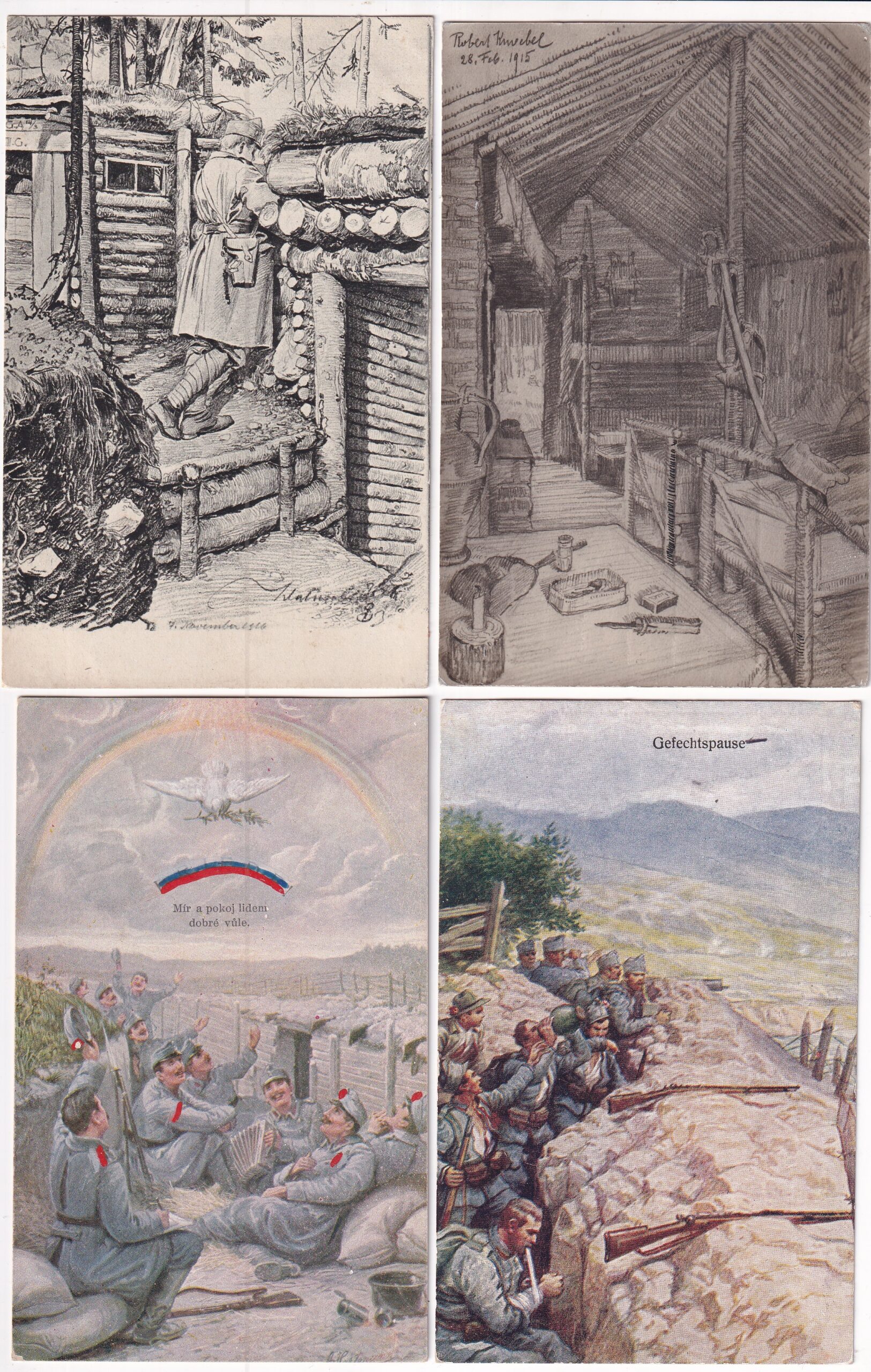 Vojenské pohlednice RU,WWI,vojáci na frontě,život v zákopech 41 ks - Obrázek 3