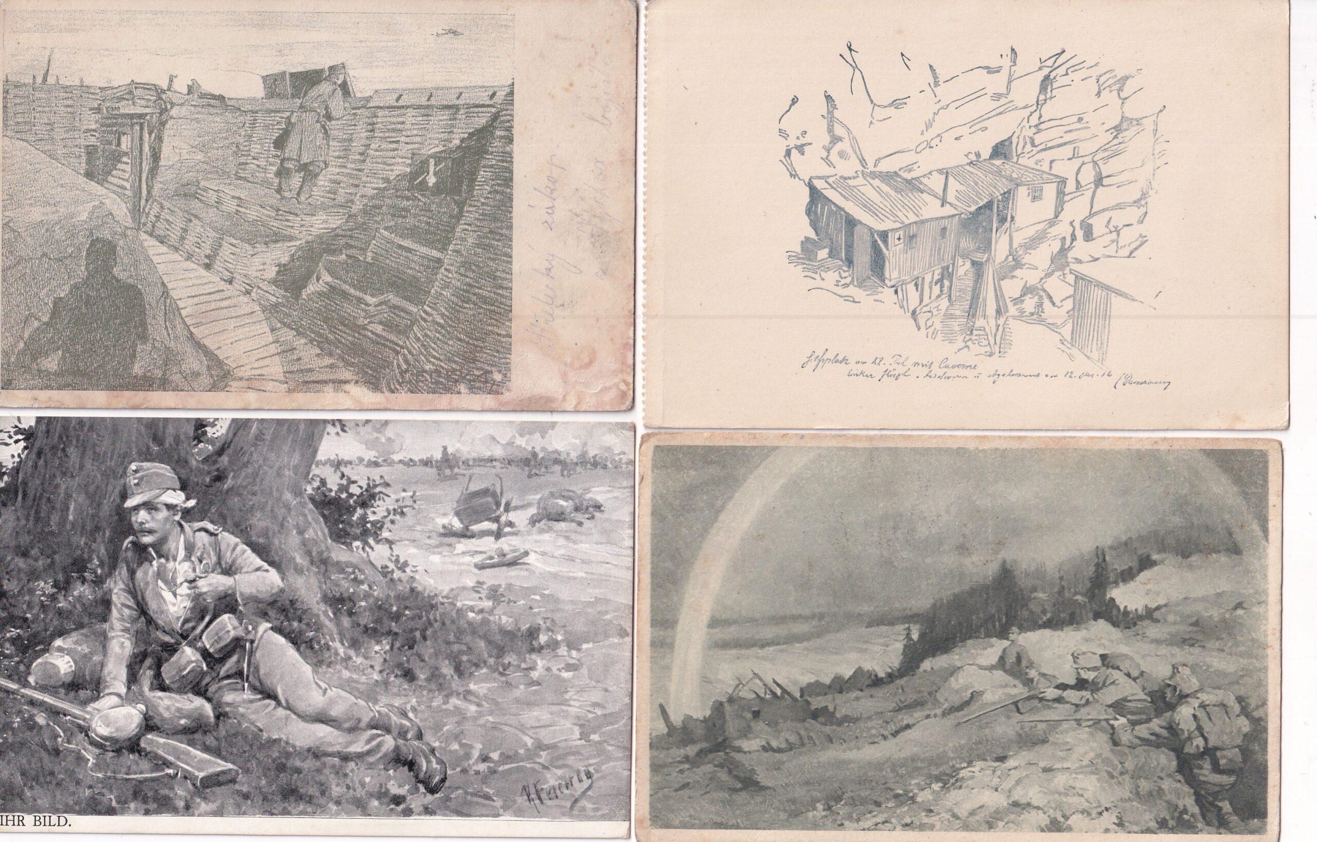 Vojenské pohlednice RU,WWI,vojáci na frontě,život v zákopech 41 ks - Obrázek 7