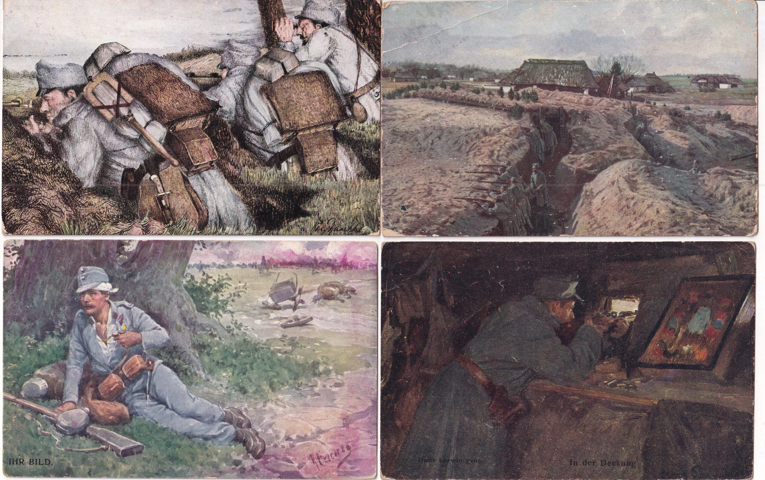 Vojenské pohlednice RU,WWI,vojáci na frontě,život v zákopech 41 ks - Obrázek 15
