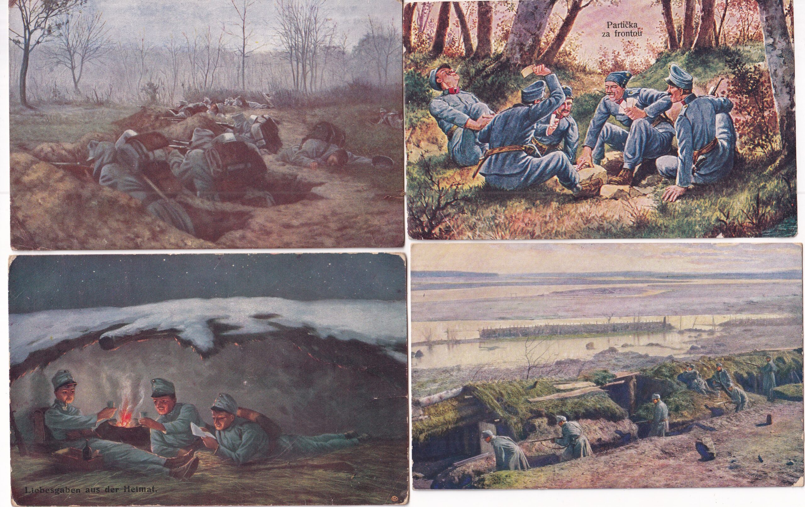 Vojenské pohlednice RU,WWI,vojáci na frontě,život v zákopech 41 ks - Obrázek 16