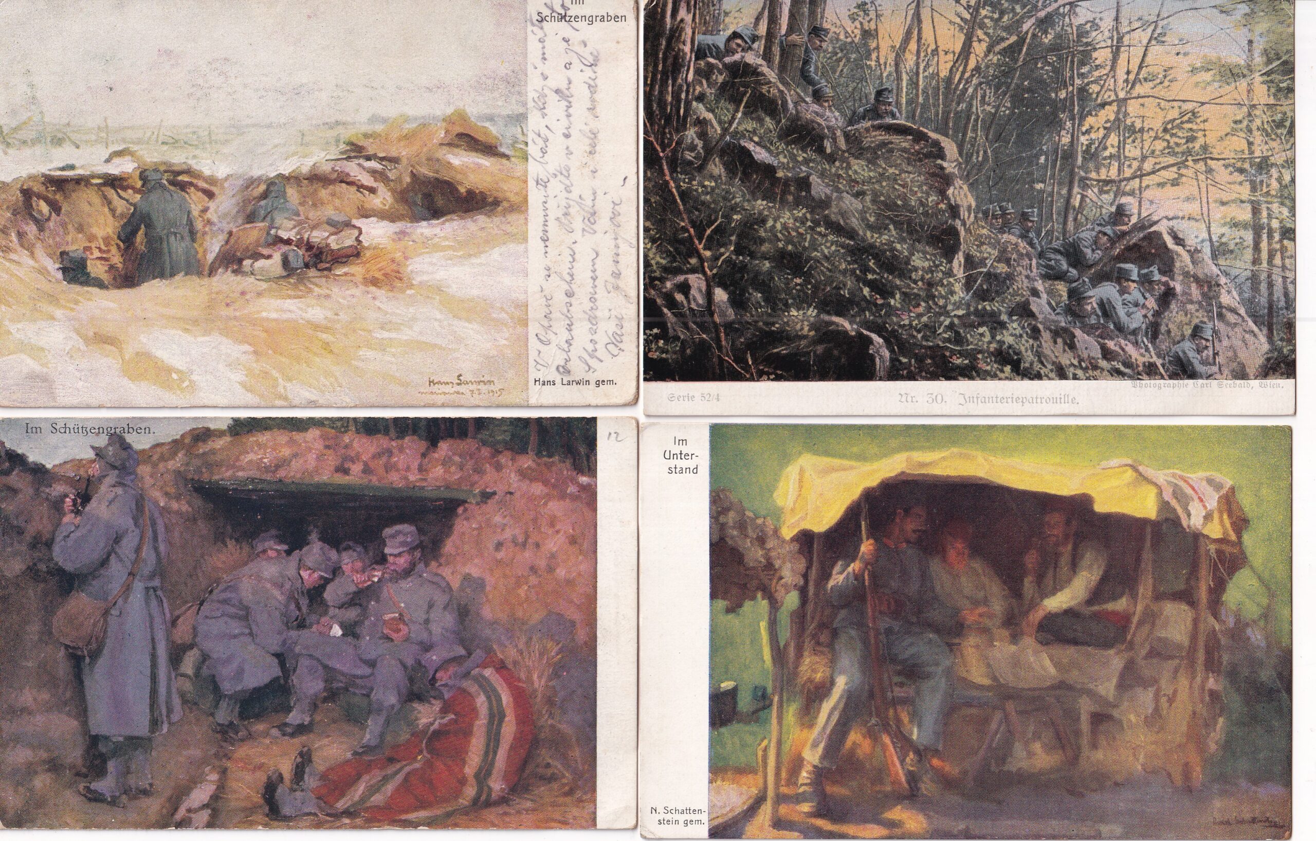 Vojenské pohlednice RU,WWI,vojáci na frontě,život v zákopech 41 ks - Obrázek 18