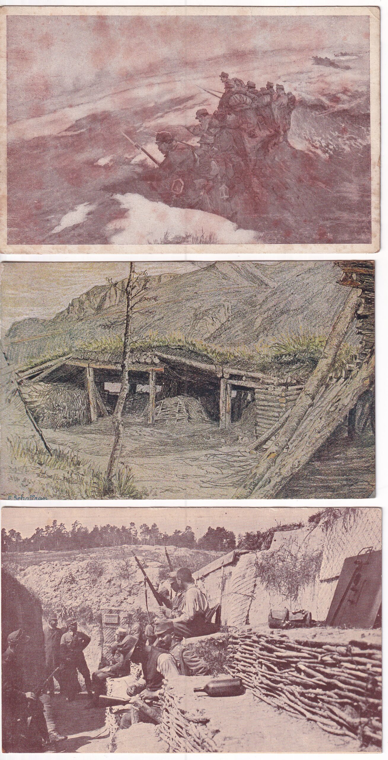 Vojenské pohlednice RU,WWI,vojáci na frontě,život v zákopech 41 ks - Obrázek 20