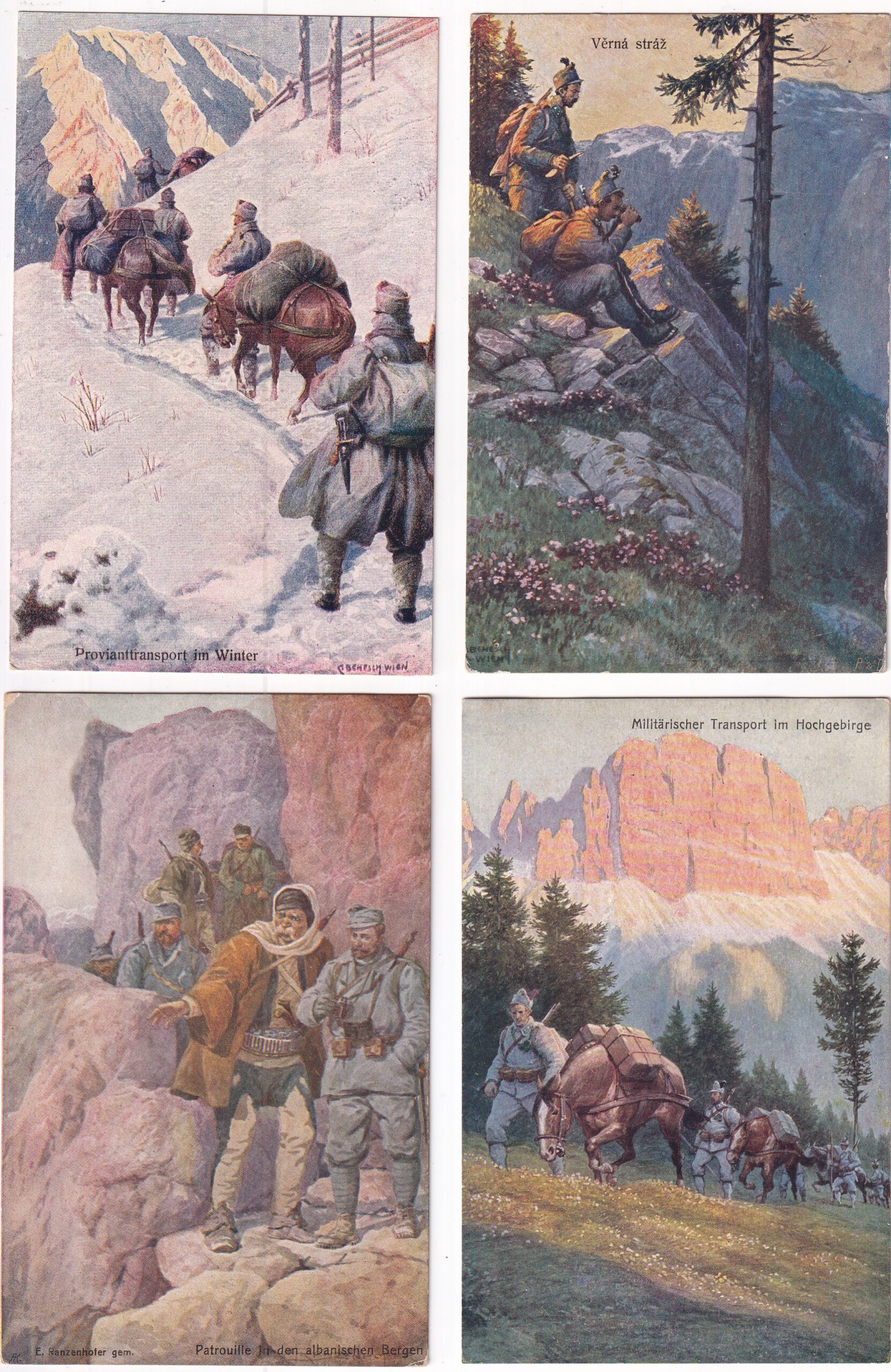 Vojenské pohlednice WWI,RU,transporty a bojiště v horách,Dolomity,Tyrolsko...61 ks - Obrázek 8