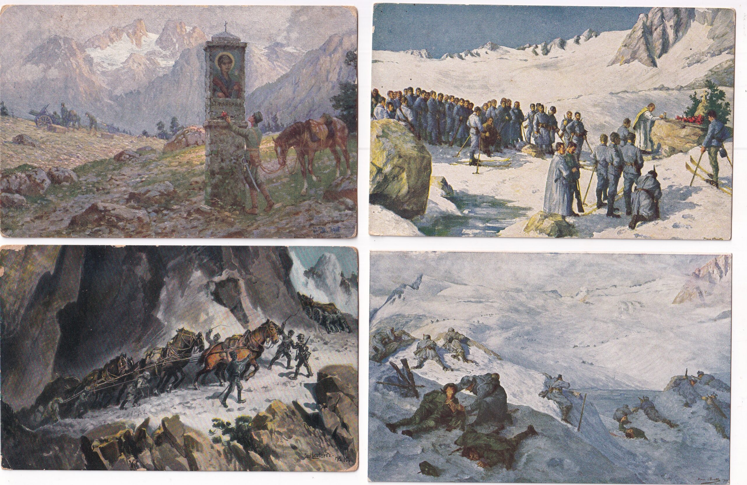 Vojenské pohlednice WWI,RU,transporty a bojiště v horách,Dolomity,Tyrolsko...61 ks - Obrázek 14