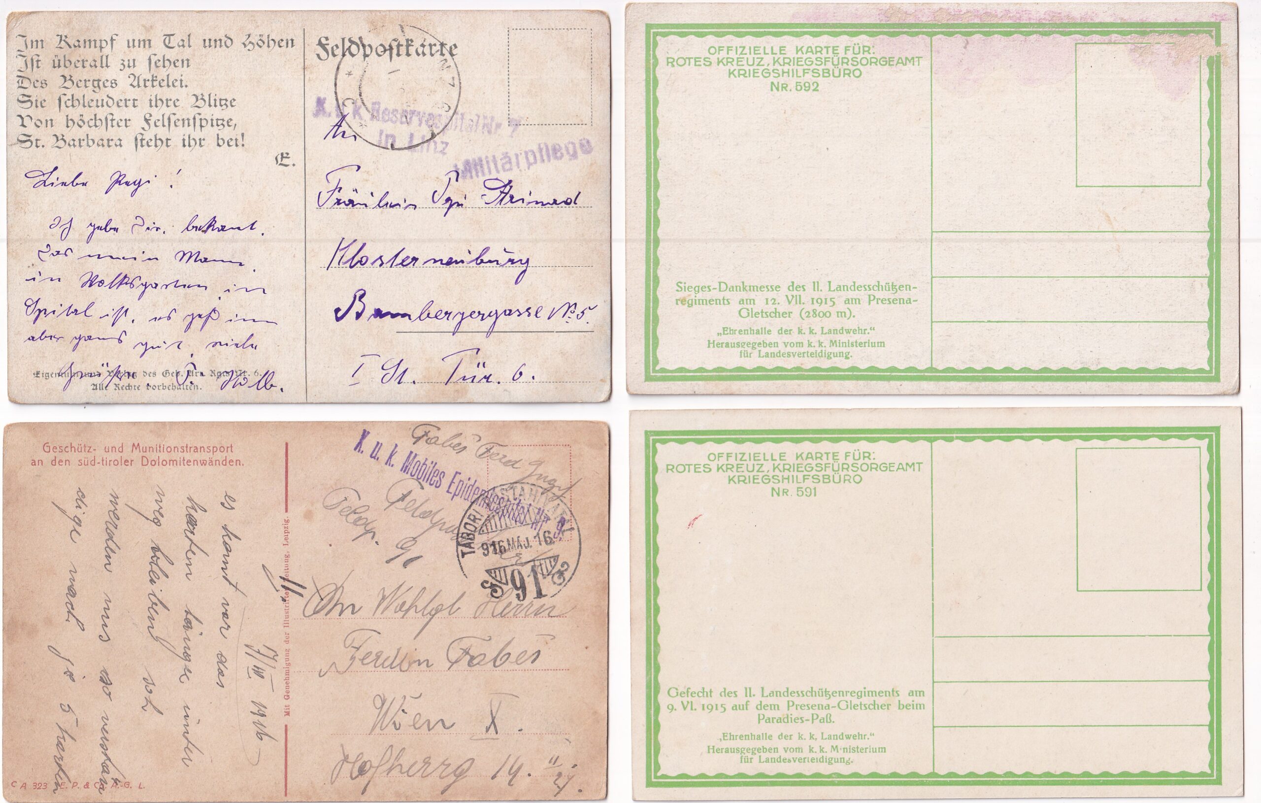 Vojenské pohlednice WWI,RU,transporty a bojiště v horách,Dolomity,Tyrolsko...61 ks - Obrázek 15