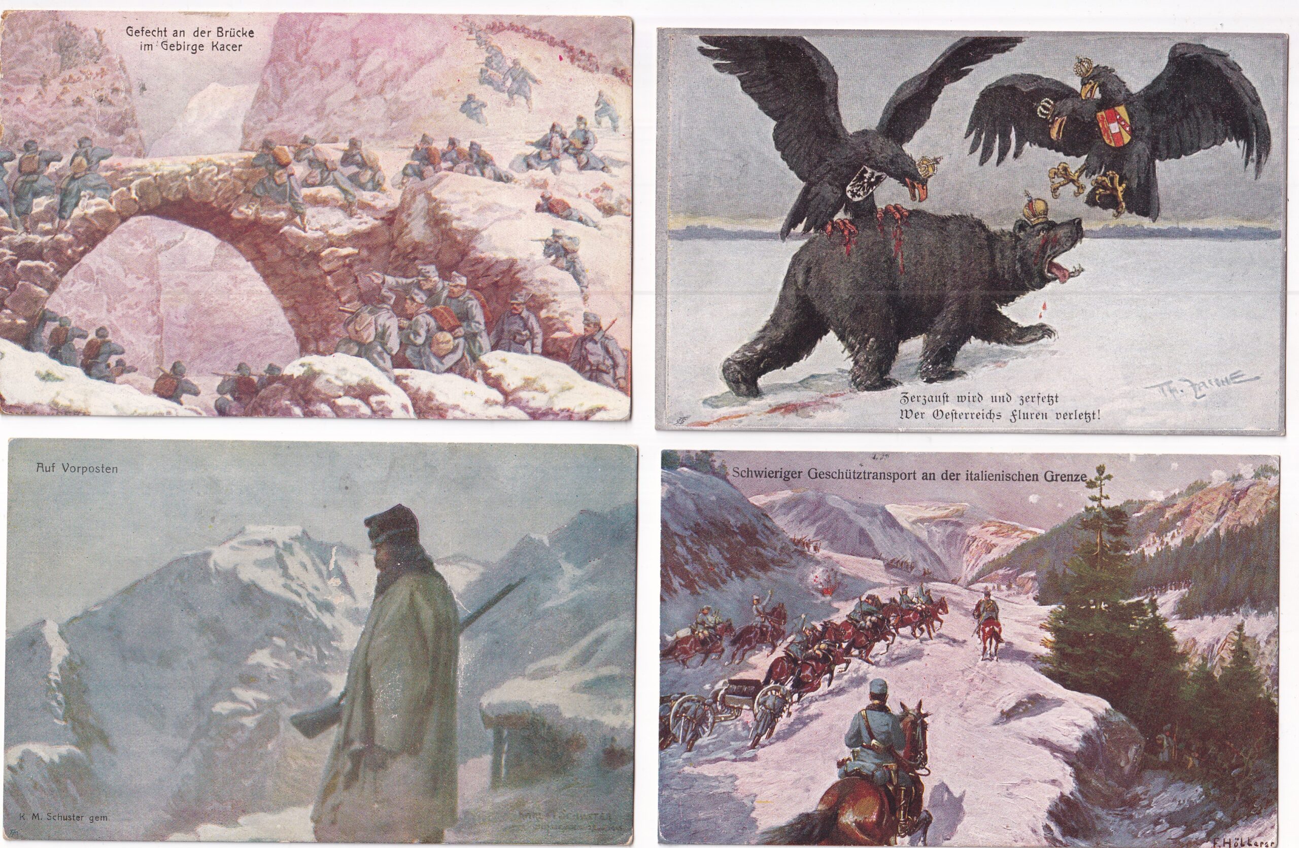 Vojenské pohlednice WWI,RU,transporty a bojiště v horách,Dolomity,Tyrolsko...61 ks - Obrázek 16