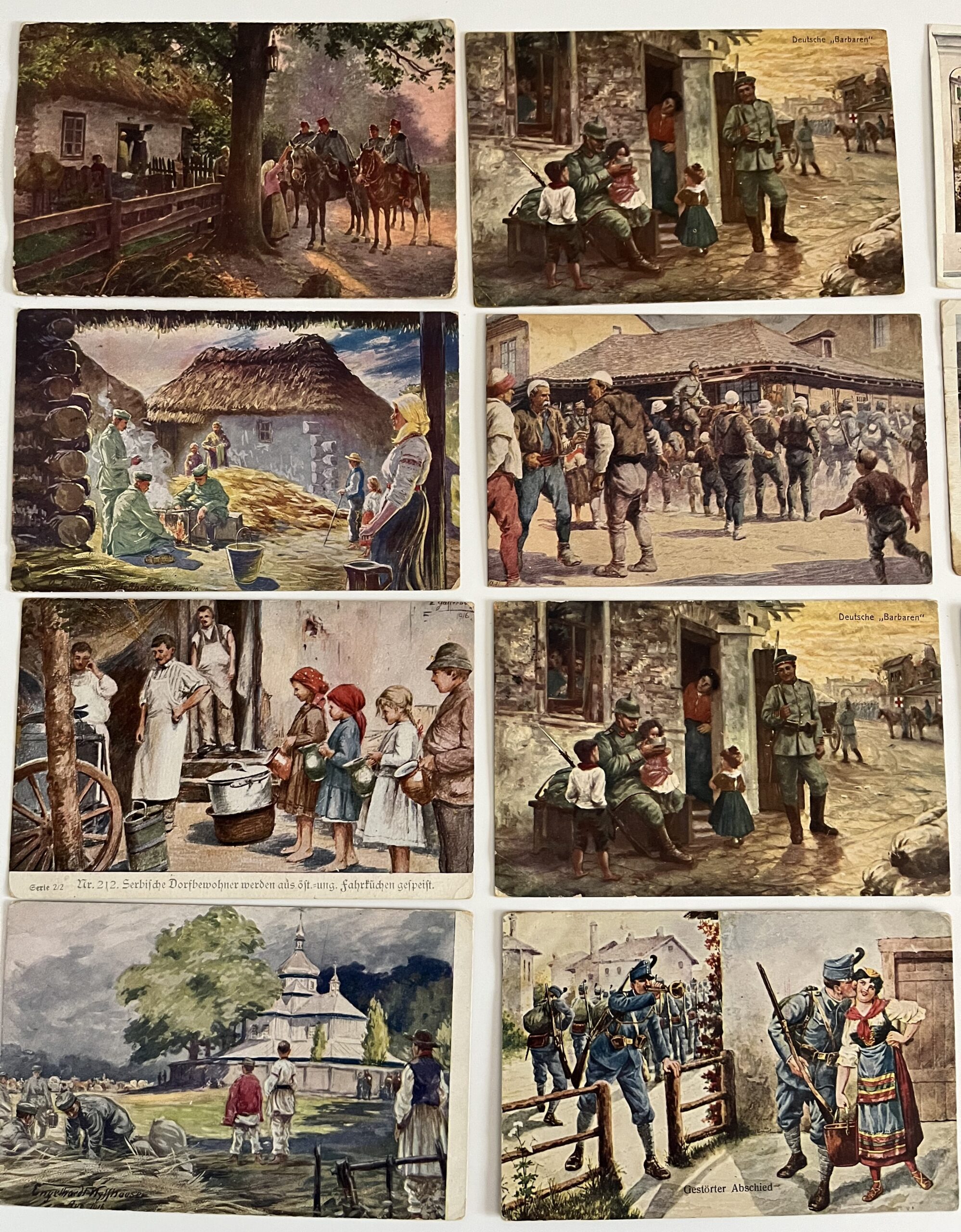 Vojenské pohlednice RU z fronty,s rodinou,venkov, WWI...42 ks - Obrázek 2