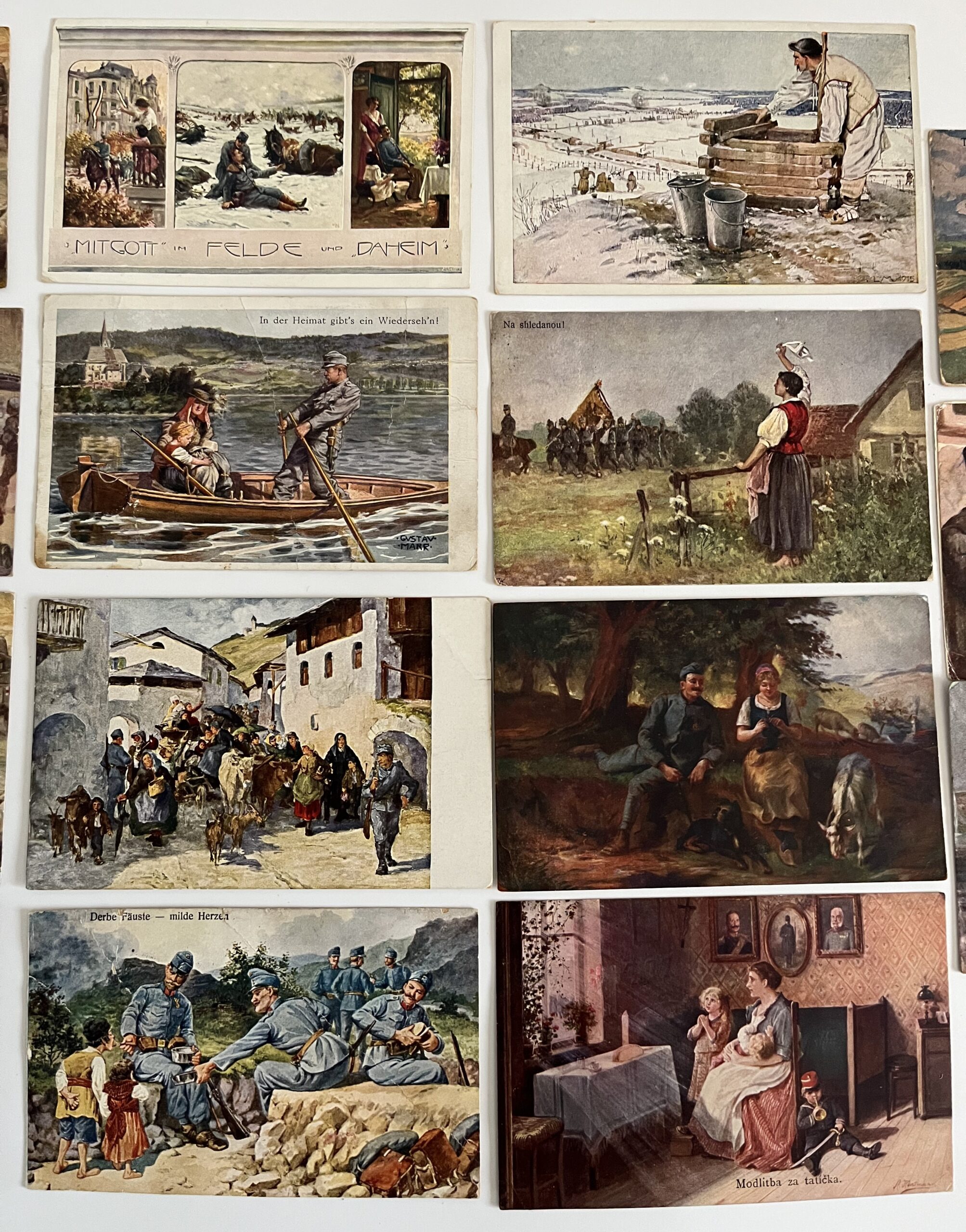 Vojenské pohlednice RU z fronty,s rodinou,venkov, WWI...42 ks - Obrázek 3