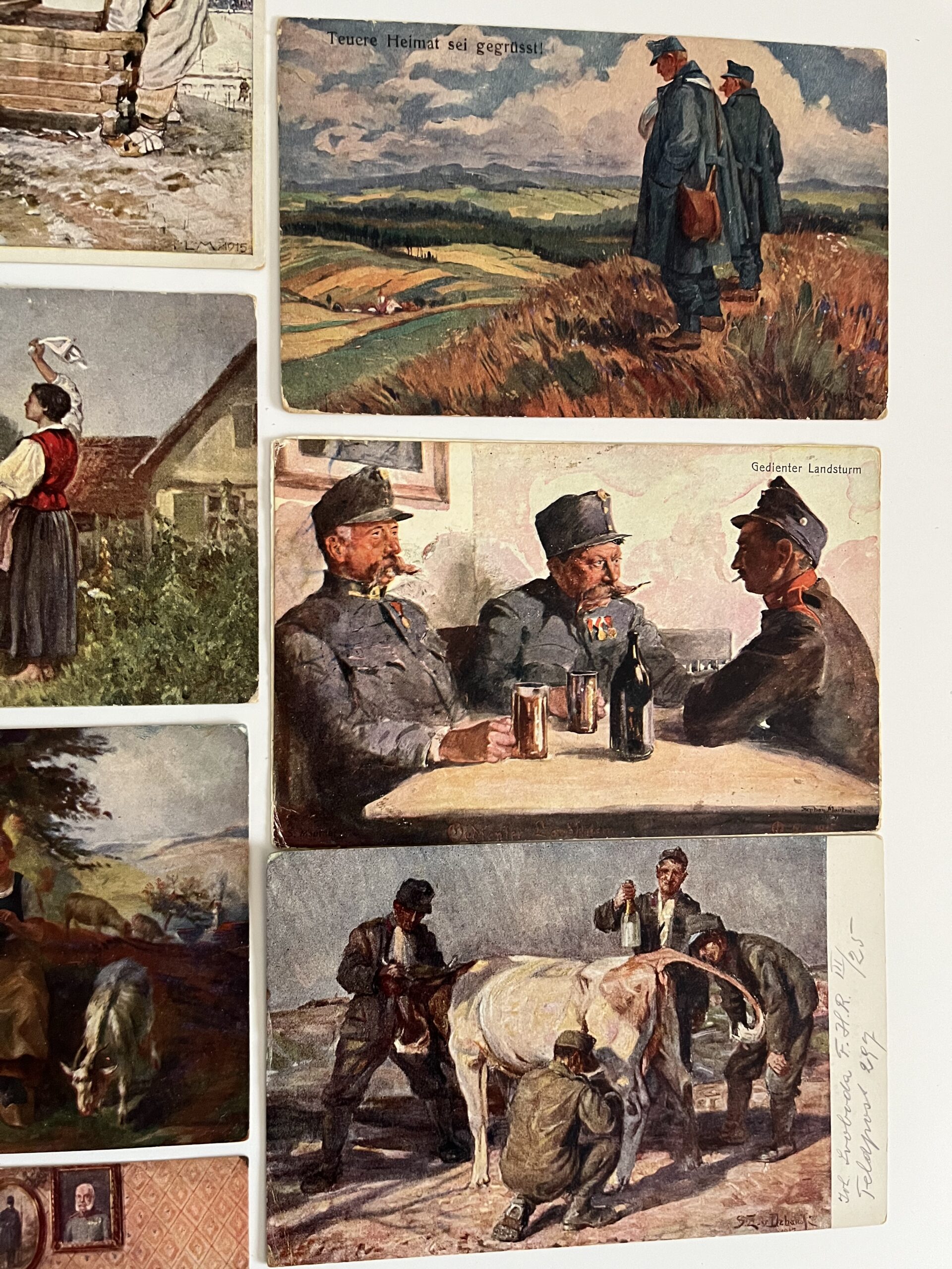 Vojenské pohlednice RU z fronty,s rodinou,venkov, WWI...42 ks - Obrázek 4