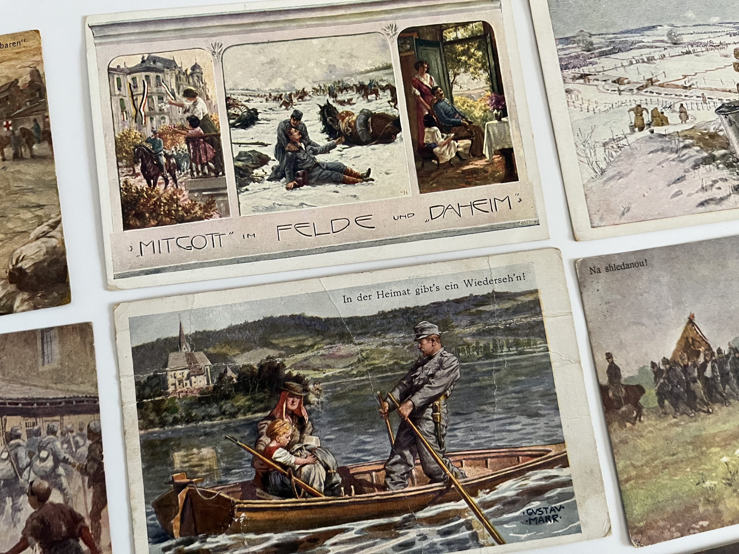 Vojenské pohlednice RU z fronty,s rodinou,venkov, WWI...42 ks - Obrázek 6
