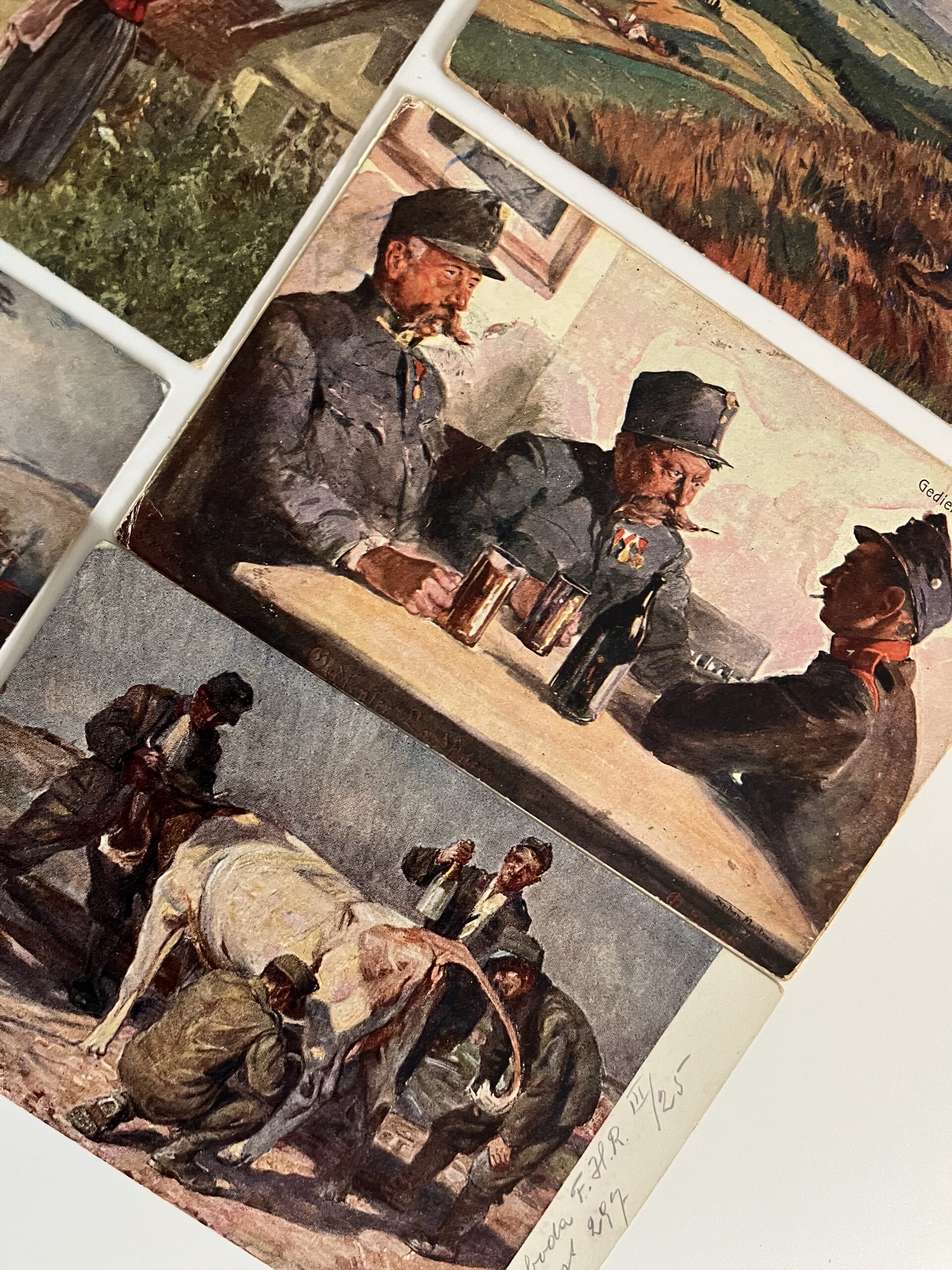 Vojenské pohlednice RU z fronty,s rodinou,venkov, WWI...42 ks - Obrázek 7