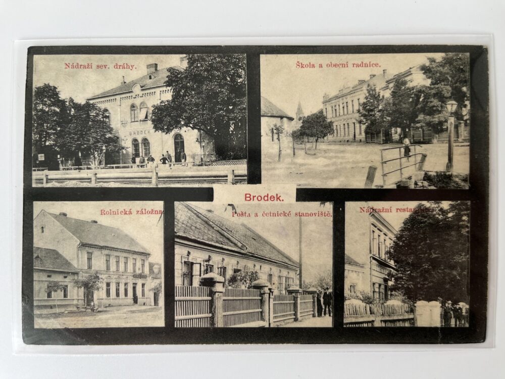 Pohlednice místopis Brodek - Rolnická záložna okres Přerov r.1908