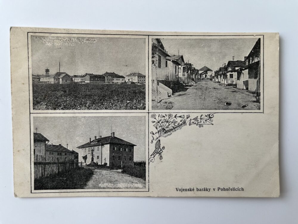 Pohlednice místopis Vojenské baráky v Pohořelicích, okres Brno venkov