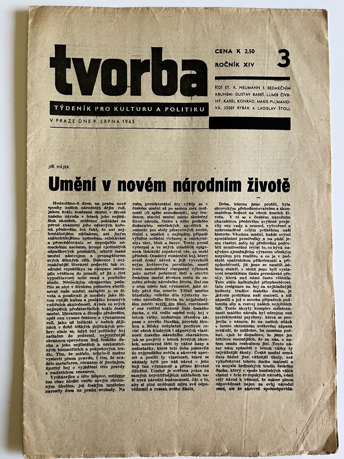 Tvorba - týdeník pro kulturu a politiku, 5 ks 1945 / 1946 - Obrázek 11