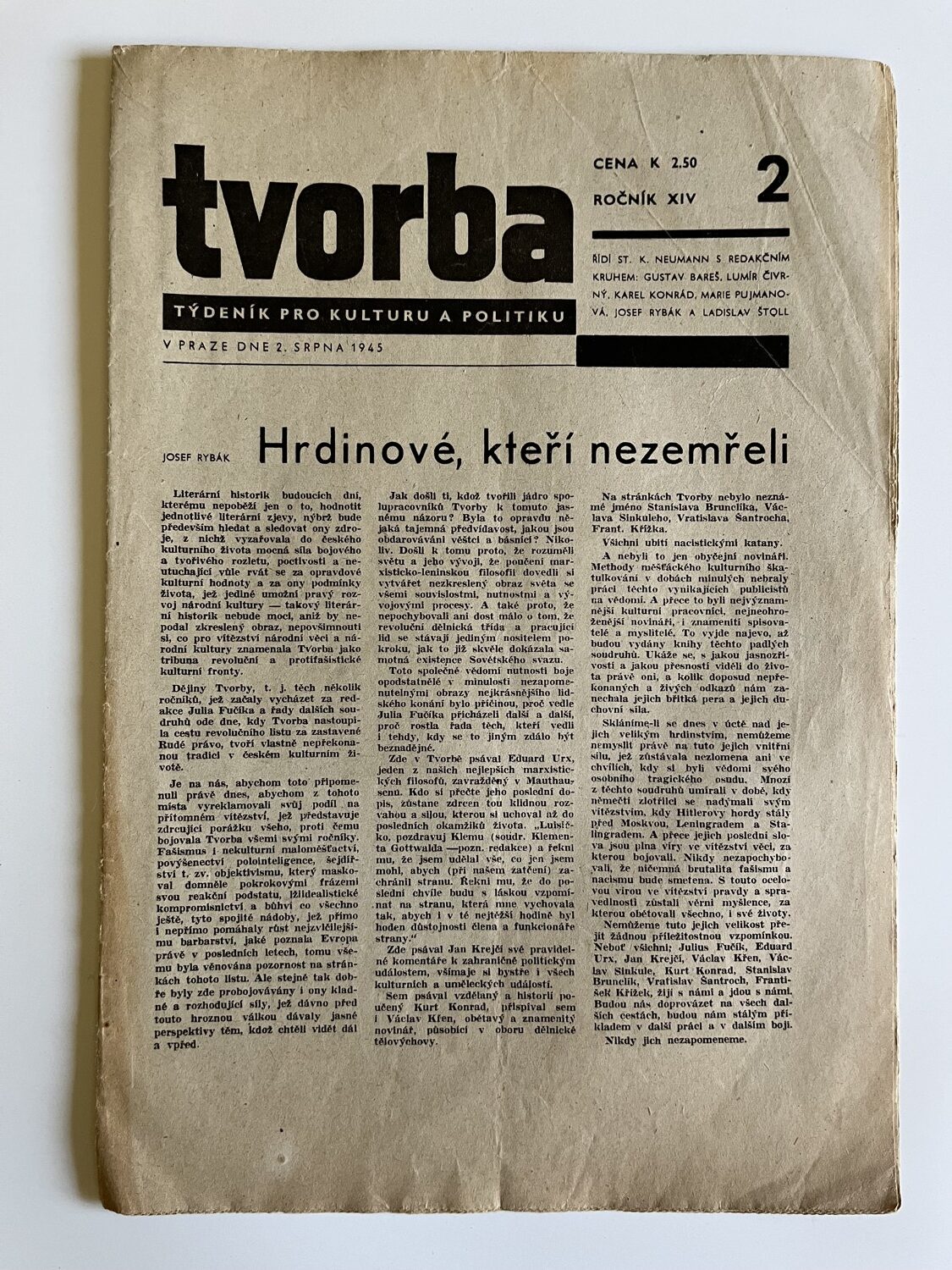 Tvorba - týdeník pro kulturu a politiku, 5 ks 1945 / 1946 - Obrázek 15
