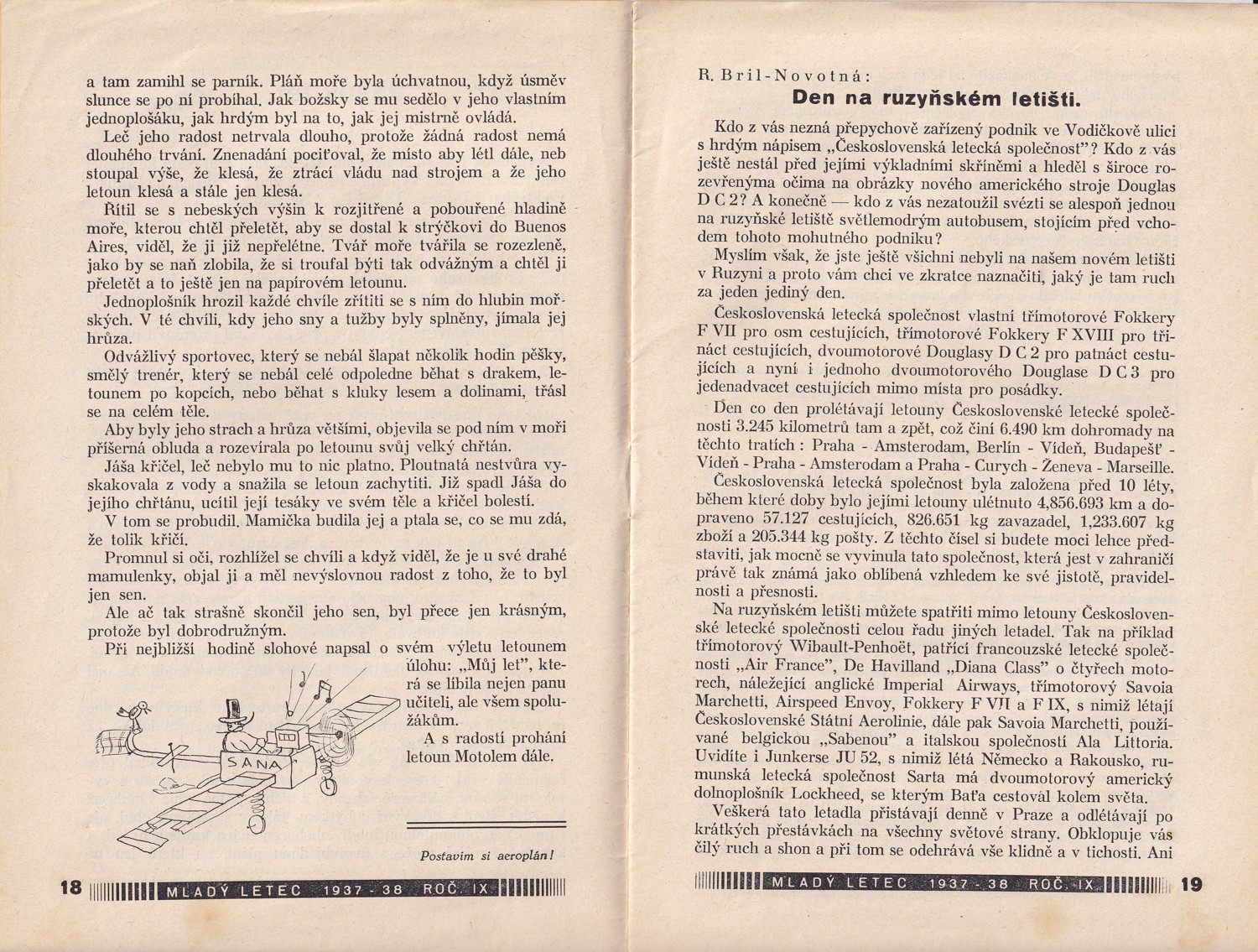 Časopis - Mladý letec, ročník IX. 1937 - 1938 číslo 2 - Obrázek 2