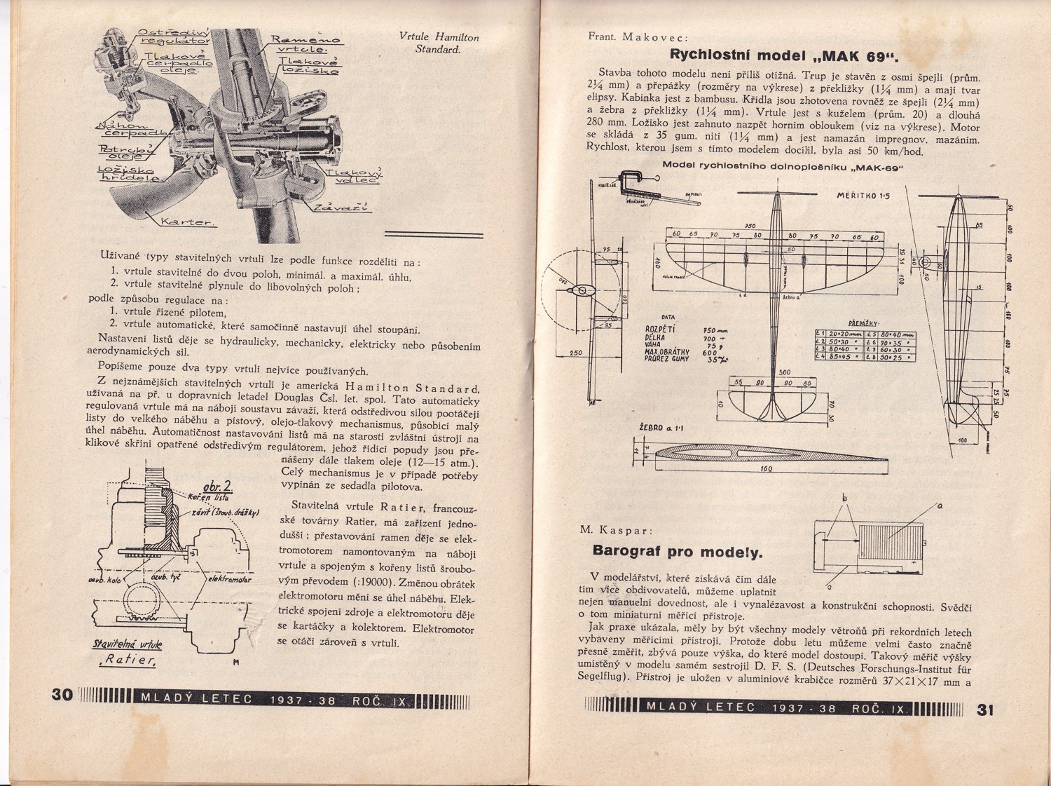 Časopis - Mladý letec, ročník IX. 1937 - 1938 číslo 2 - Obrázek 4