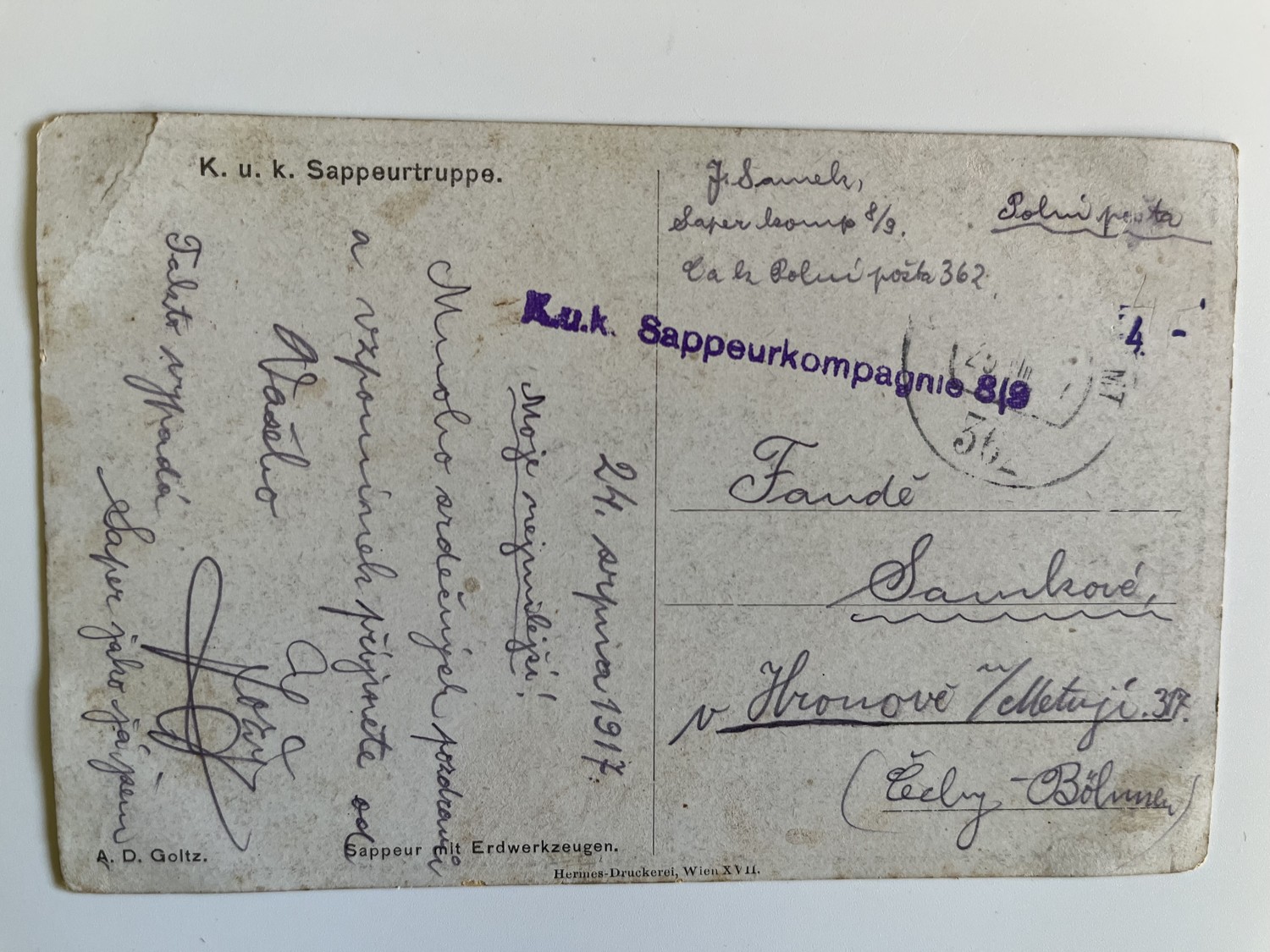 Vojenské pohlednice WW1 Vojáci na frontě, pušky, výstroj 6 ks - Obrázek 9