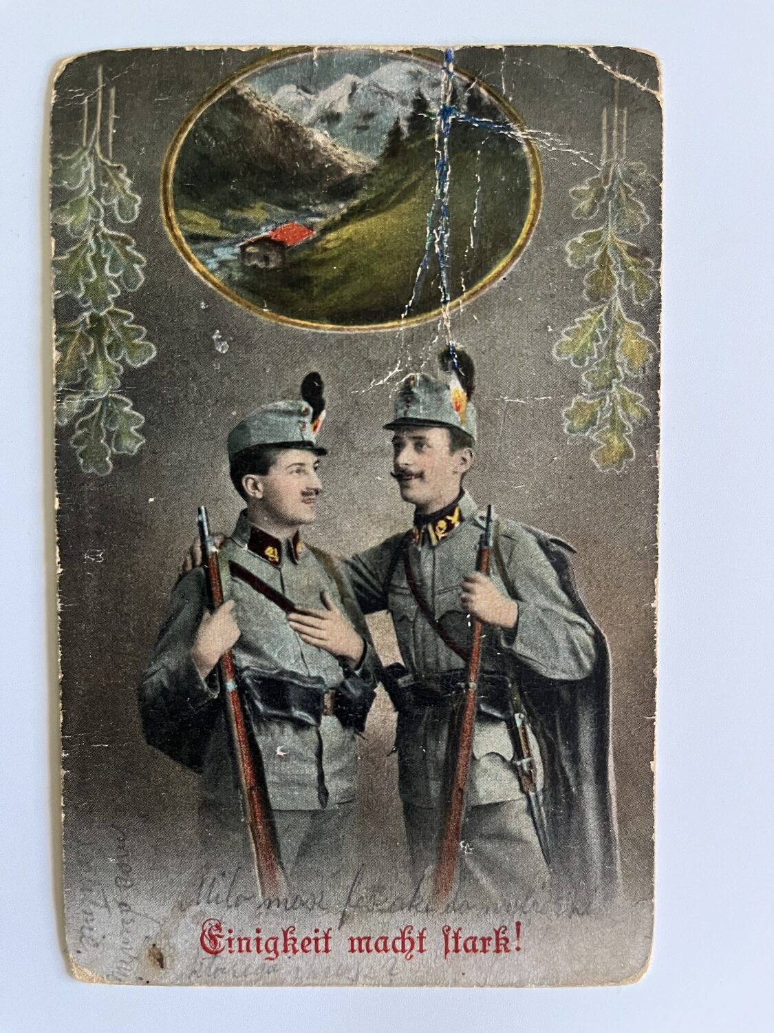 Vojenská pohlednice RU, WW1 Vojáci na frontě, cimra, koláž série 6 ks - Obrázek 3