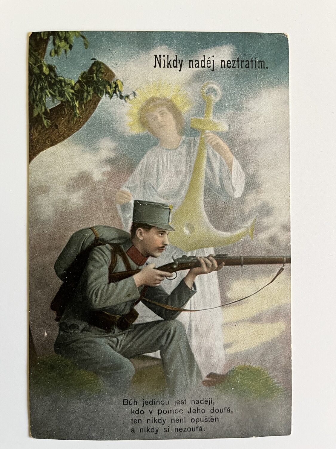 Vojenská pohlednice s verši RU, WW1 Voják s rodinou, dívkou série 8 ks - Obrázek 8