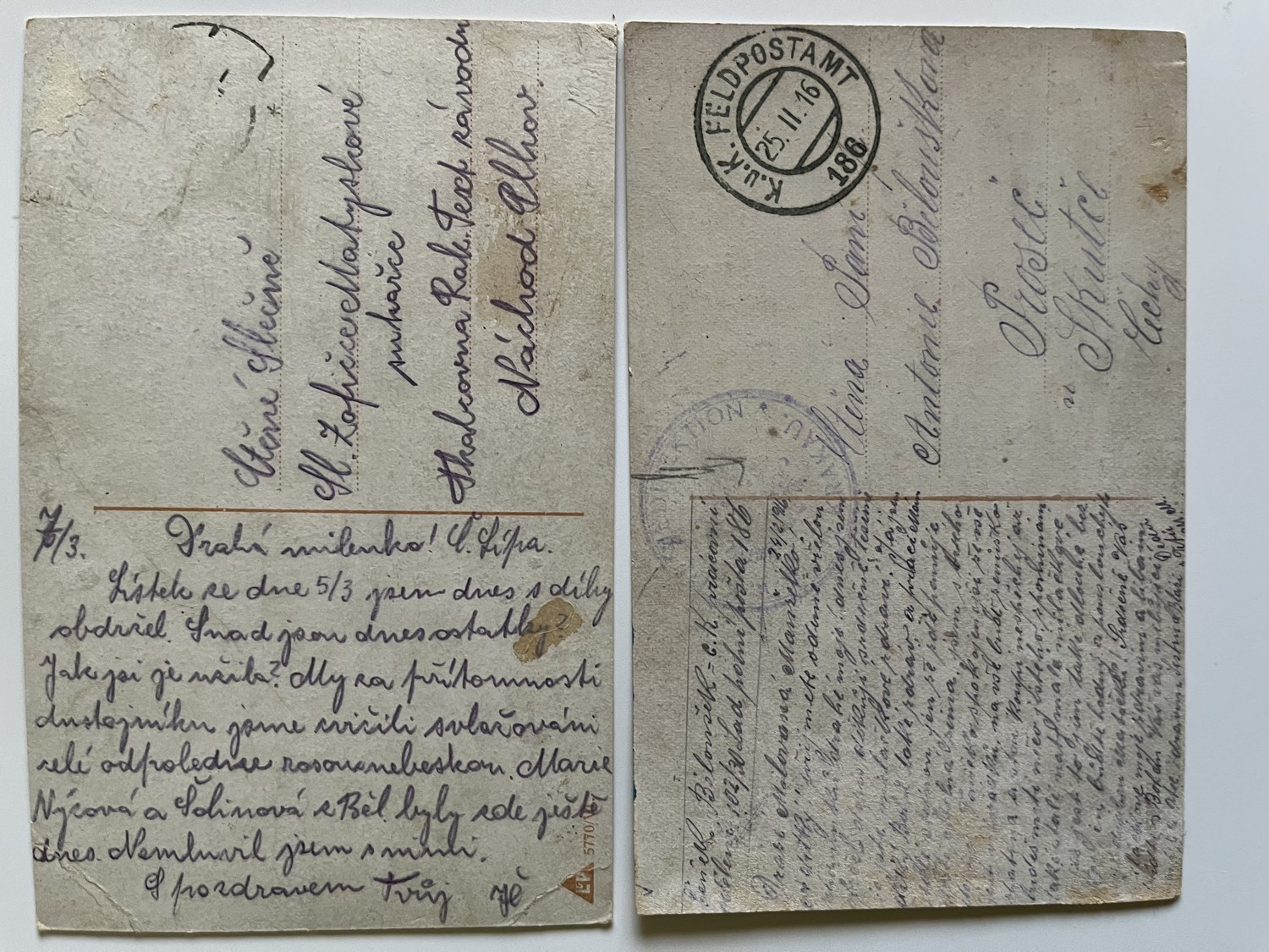 Vojenská pohlednice s verši RU, WW1 Voják s rodinou, dívkou série 8 ks - Obrázek 10