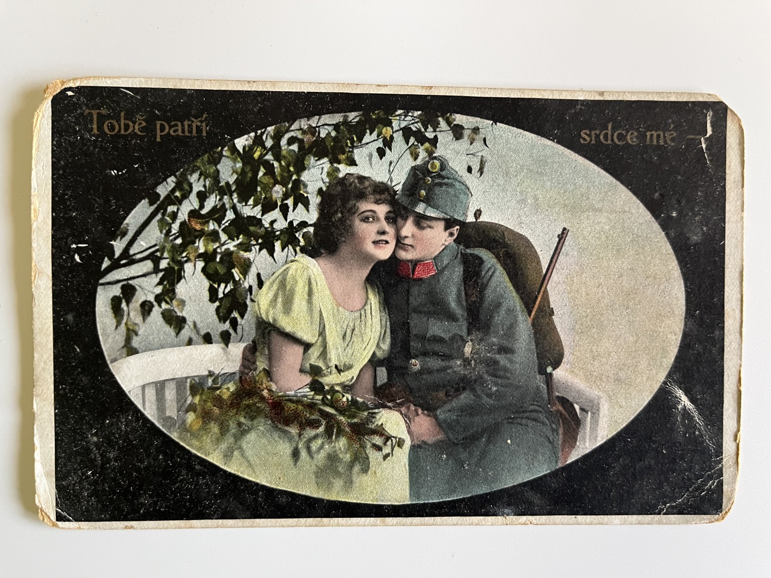 Vojenská pohlednice RU, WW1 Vojáci, vojákyně, kolo, razítka 11 ks - Obrázek 5