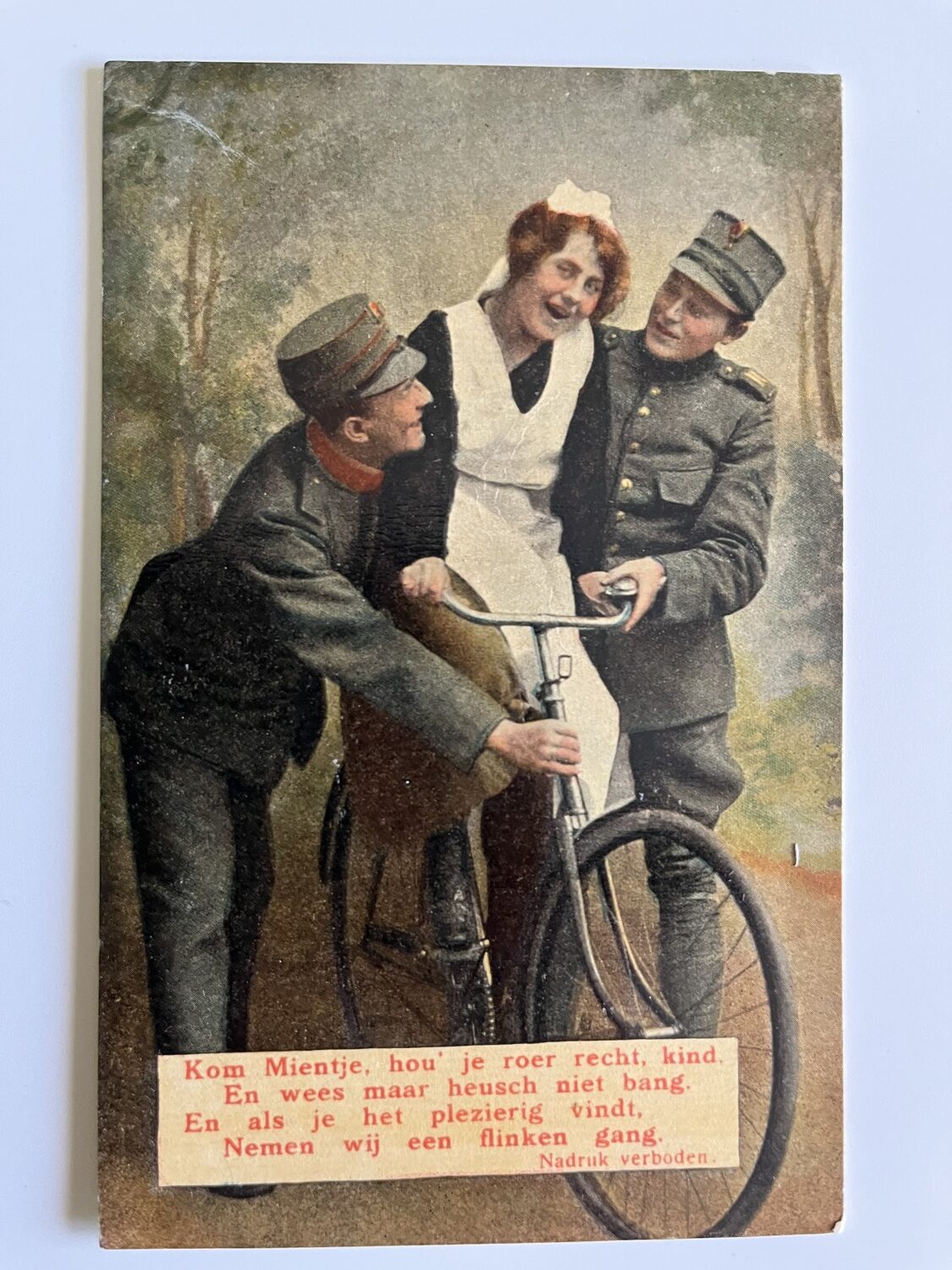 Vojenská pohlednice RU, WW1 Vojáci, vojákyně, kolo, razítka 11 ks - Obrázek 8