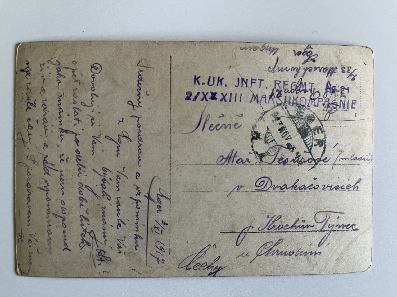 Vojenská pohlednice RU, WW1 Vojáci, vojákyně, kolo, razítka 11 ks - Obrázek 11