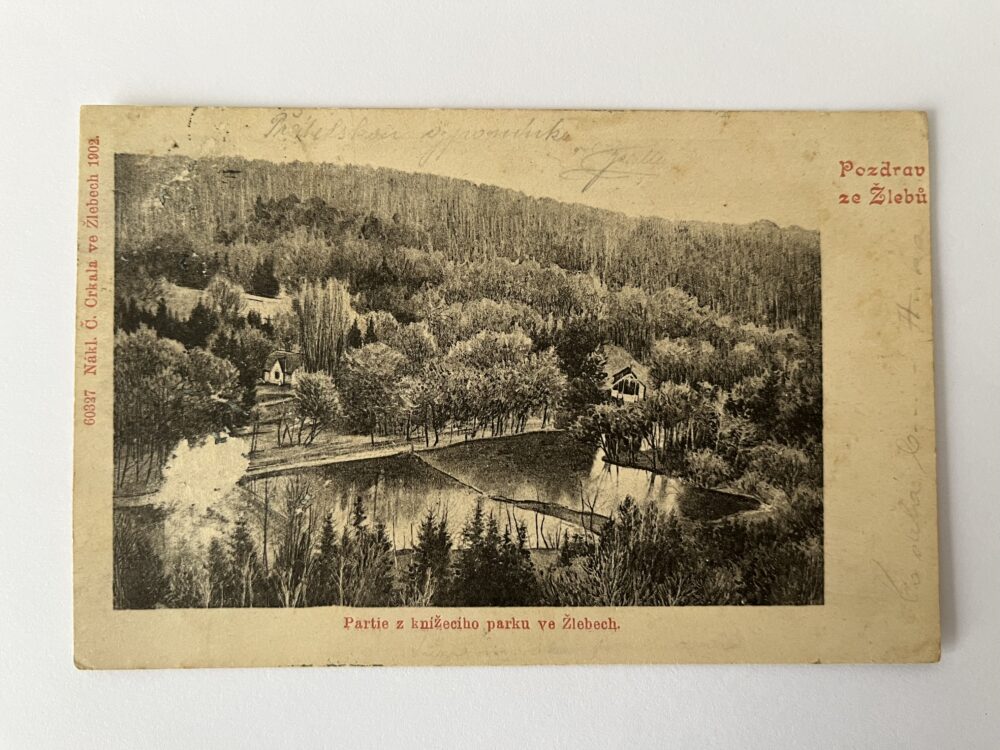 Pohlednice Žleby - Partie z knížecího parku, okres Kutná Hora