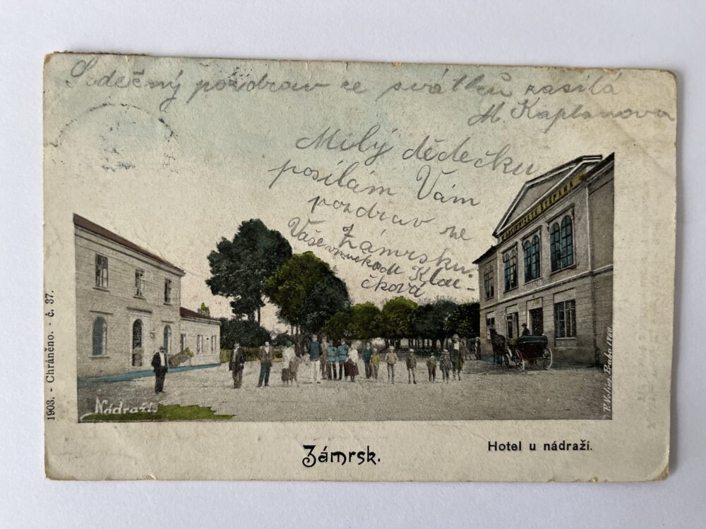 Pohlednice místopis Zámrsk - Nádraží, hotel okres Ústí nad Orlicí