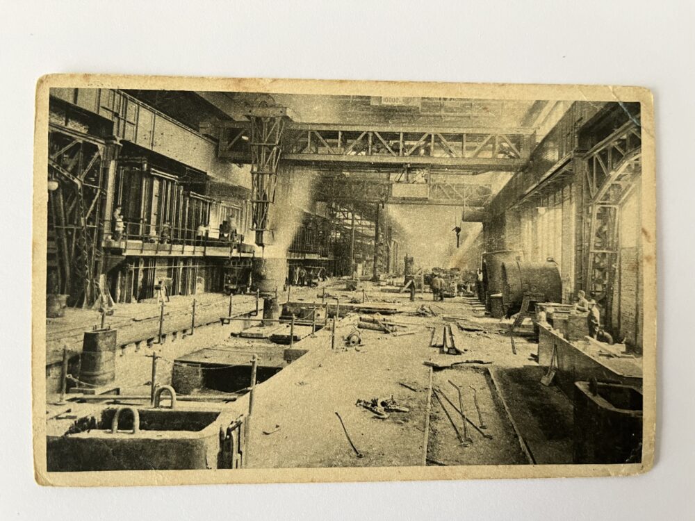 Pohlednice Moravská Ostrava Vítkovické železárny, ocelárna, pece 1915