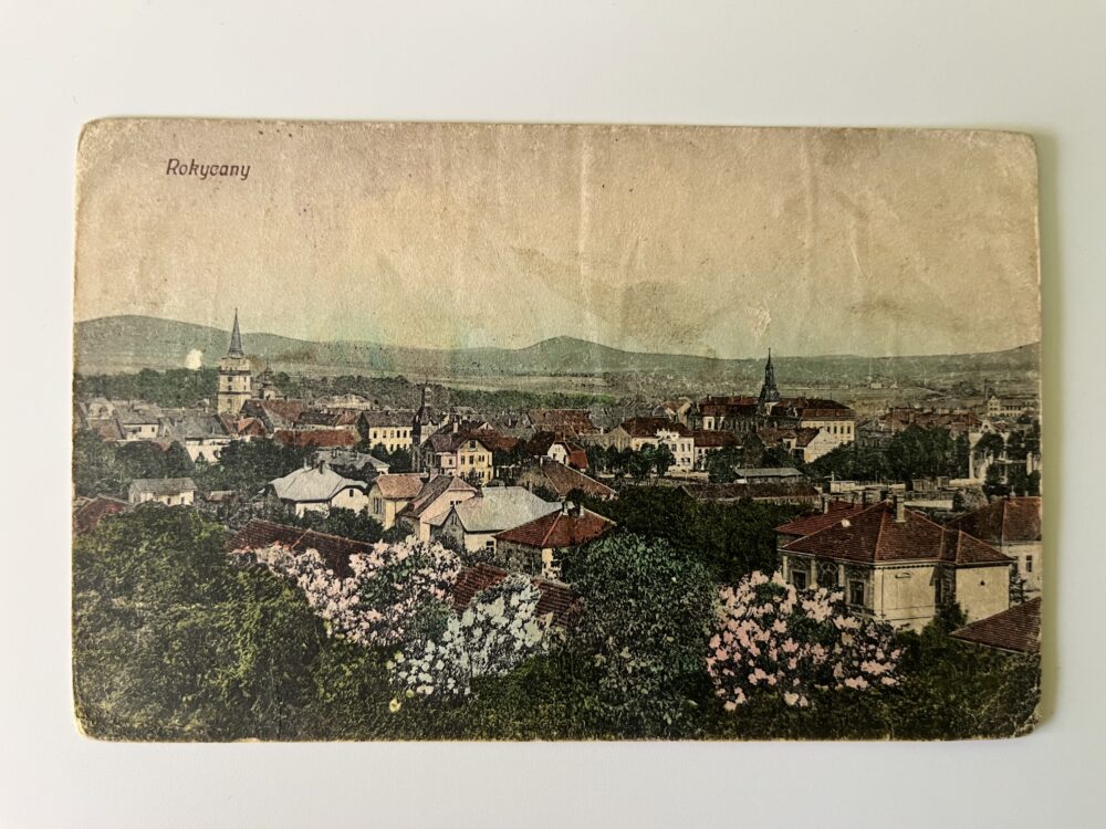 Pohlednice místopis Rokycany, celkový náhled 1.pol.20.století
