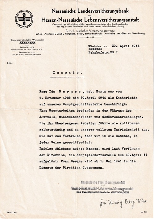 Účet Státní pojišťovací banka Wiesbaden