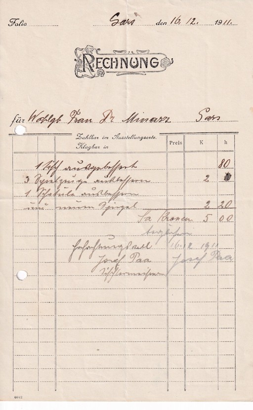 Účet Dr. Minarz, Gars am Kamp