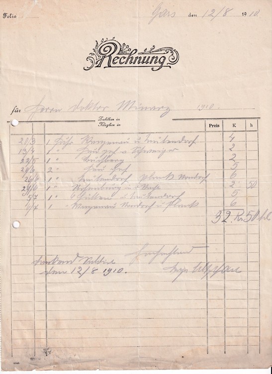 Účet Dr. Minarz, Gars am Kamp