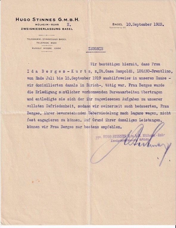 Účet móda Hugo Stinnem, Basel Švýcarsko