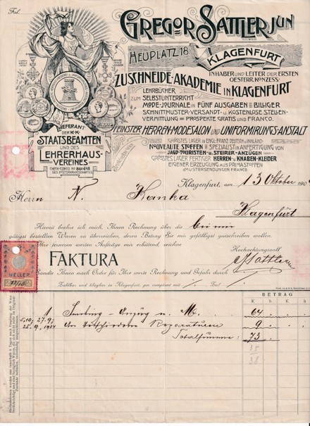 Účet školní pomůcky Gregor Sattler, Klagenfurt