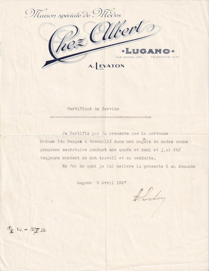 Účet móda Chez Albert, Lugano Švýcarsko